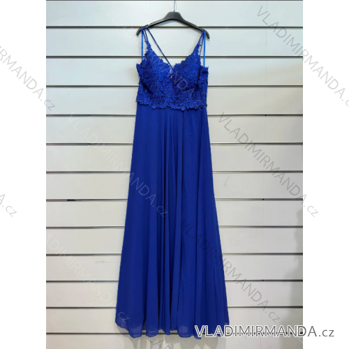 Trägerloses langes Partykleid für Damen (Einheitsgröße S/M) ITALIAN FASHION IMPSH2360055 blau S / M