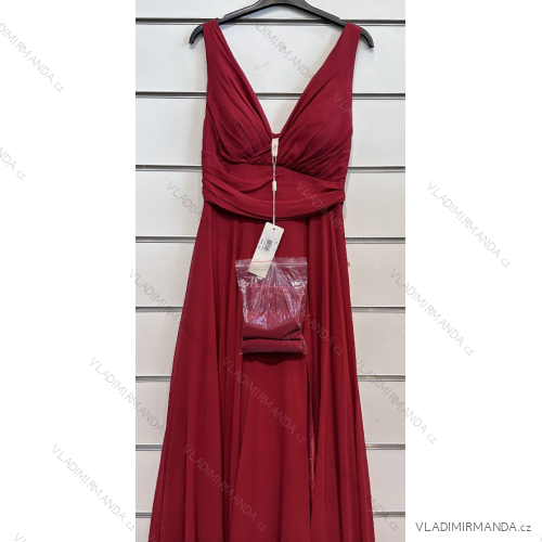 Trägerloses langes Partykleid für Damen (Einheitsgröße S/M) ITALIAN FASHION IMPSH2360055 dunkelrot S / M