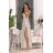 Trägerloses langes Partykleid aus Satin für Damen (34-42) POLISH FASHION PMLEL24NATHALIE 40 beige