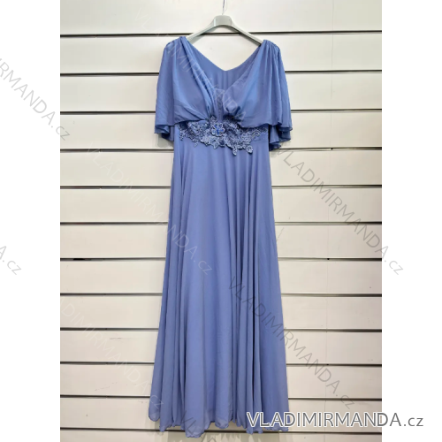 Kurzärmliges Partykleid für Damen in Übergröße (XL/2XL EINHEITSGRÖSSE) ITALIAN FASHION IMPSH23C641 hellblau XL/2XL