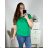 Tunika mit Anhänger Kurzarm Damen Übergröße (3XL/4XL ONE SIZE) ITALIAN FASHION IMC23020 schwarz 