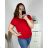 Tunika mit Anhänger Kurzarm Damen Übergröße (3XL/4XL ONE SIZE) ITALIAN FASHION IMC23020 schwarz 