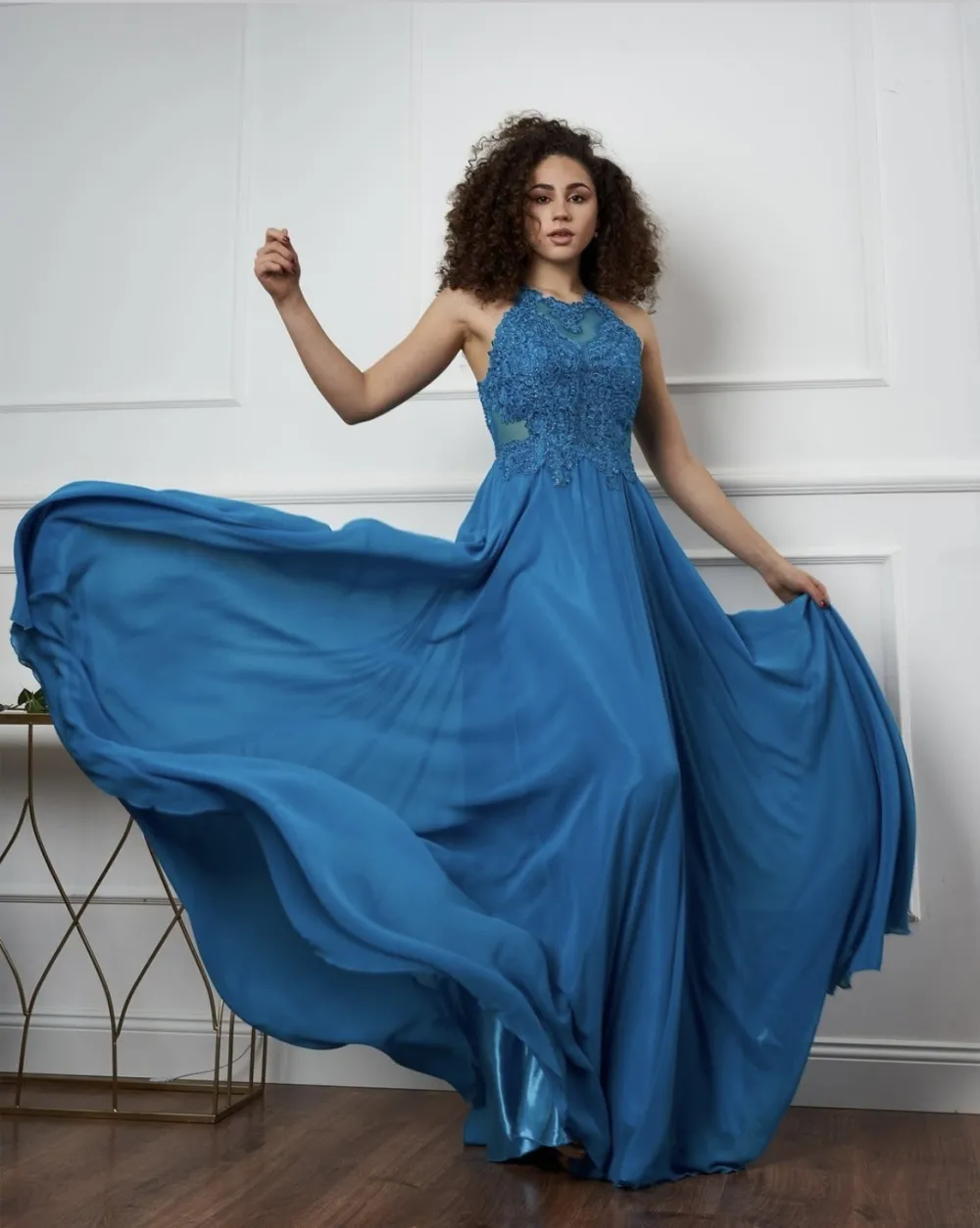 Trägerloses kurzes Partykleid für Damen (Einheitsgröße S/M) ITALIAN FASHION IMPSH23C662 blau S / M