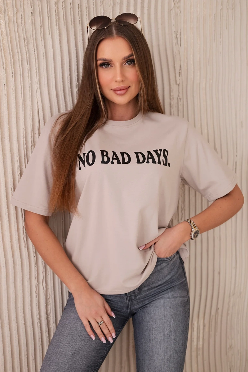 Beigefarbene Baumwollbluse von No Bad Days