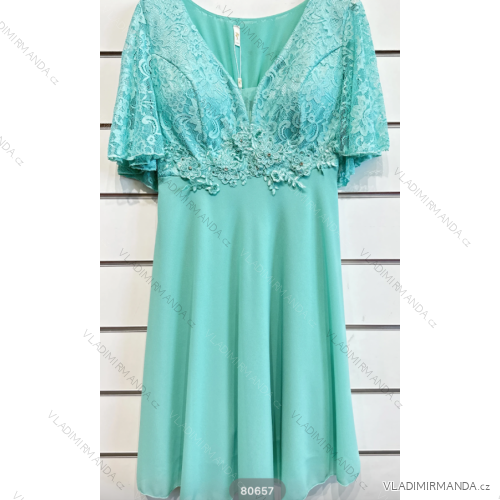 Elegantes, lässiges Kurzarmkleid für Damen (Einheitsgröße S/M) ITALIAN FASHION IMPSH2380657 grün S / M