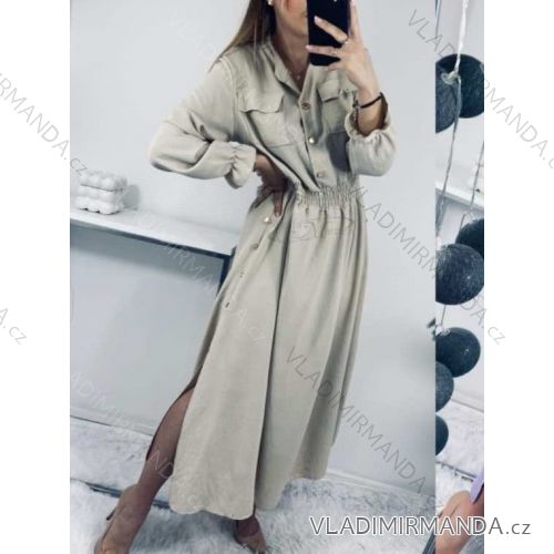 Damen Langarm Hoodie Kleid (S / M ONE SIZE) ITALIAN FASHION IMWA216095