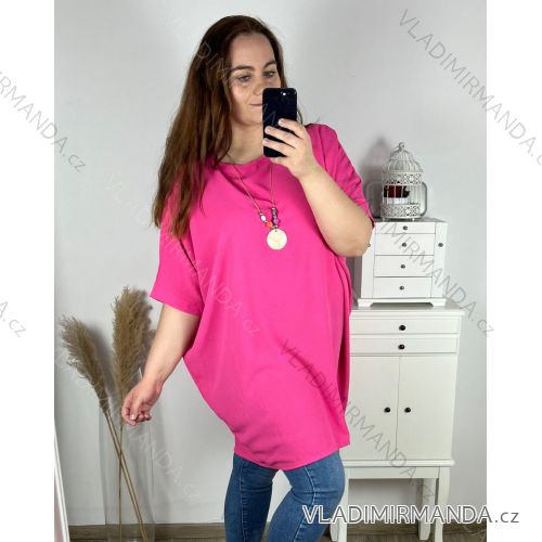 Damen-Tunika in Übergröße mit kurzen Ärmeln (XL/2XL/3XL/4XL/5XL, Einheitsgröße) ITALIAN FASHION IMBM23SEE