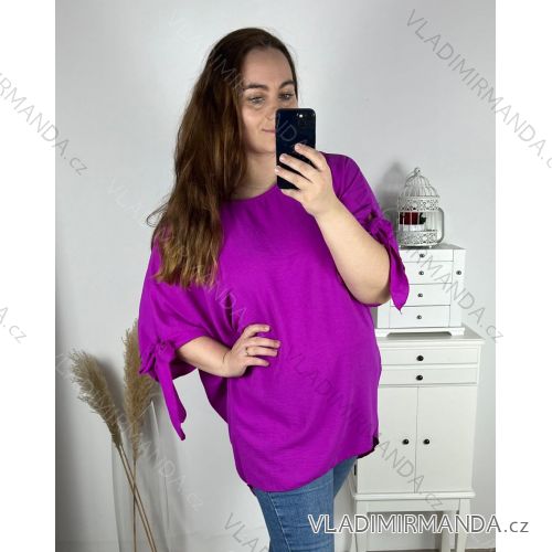 Damen-Tunika in Übergröße mit kurzen Ärmeln (XL/2XL/3XL/4XL/5XL, Einheitsgröße) ITALIAN FASHION IMBM23SEE