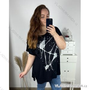 Kurzarm-Tunika-T-Shirt für Damen (4XL/5XL/6XL EINHEITSGRÖSSE) MODA ITALY TML24NOVA