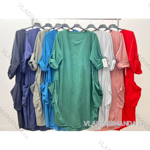 Shirt verlängert 3/4 Langarm Damen (L/XL/2XL ONE SIZE) ITALIAN FASHION IM423025