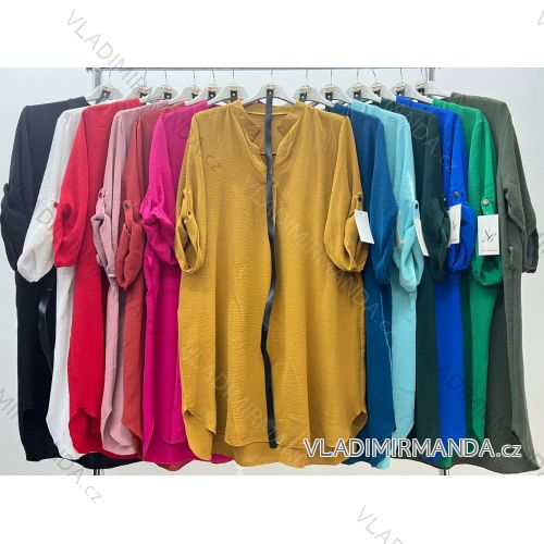 Shirt verlängert 3/4 Langarm Damen (L/XL/2XL ONE SIZE) ITALIAN FASHION IM423025
