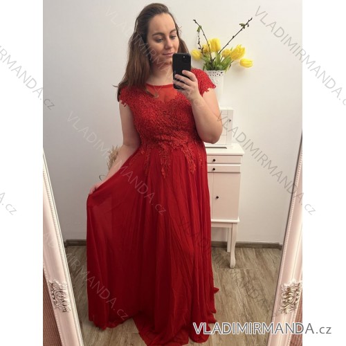 Šaty letní na ramínka dámské (S/M ONE SIZE) ITALSKÁ MÓDA IMPBB22B21841 rot M-XL