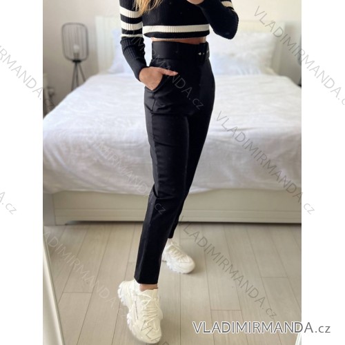 Lange Damenhose mit Gürtel (S-XL) ITALIAN FASHION IMPGM237884-06 -   schwarz -   M