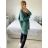 Langärmeliger Alpaka-Mantel für Damen (Einheitsgröße S/M/L) ITALIAN FASHION IMWCW23010 M / L grün