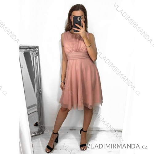 Elegantes Damen-Partykleid mit breiten Trägern (S/M Einheitsgröße) ITALIAN FASHION IMPSH2320821 pink S / M