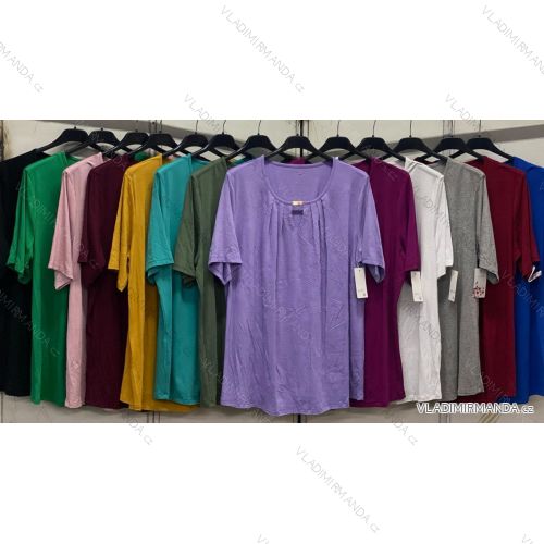 Tunika mit Anhänger Kurzarm Damen Übergröße (3XL/4XL ONE SIZE) ITALIAN FASHION IMC24183