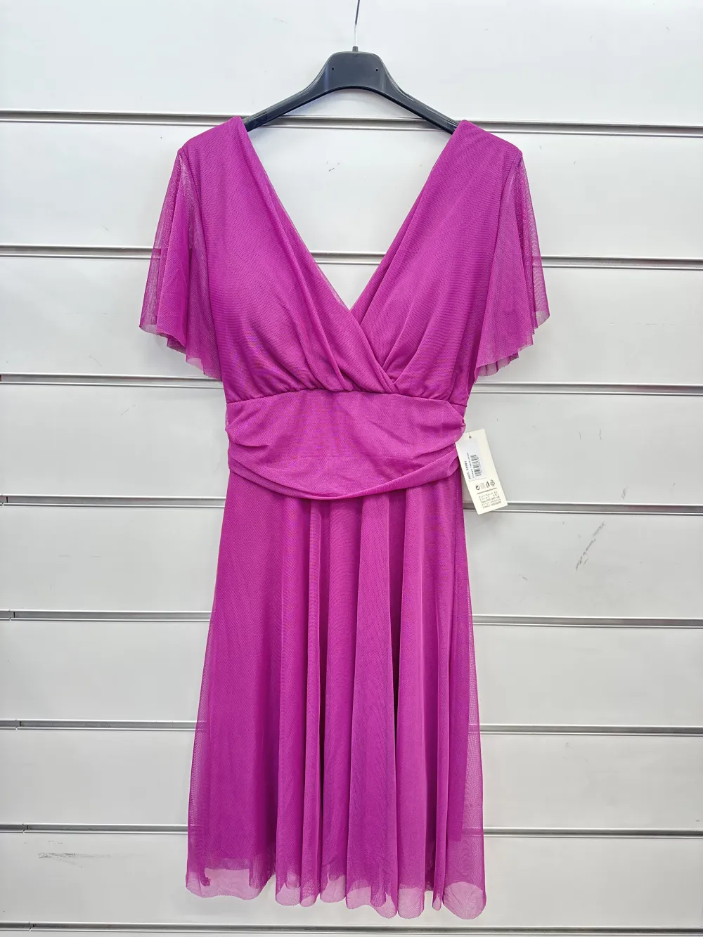 Elegantes Kurzarm-Partykleid für Damen (Einheitsgröße S/M) ITALIAN FASHION IMPSH2435981 Lila Lila S/M