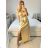 Trägerloses langes Partykleid für Damen (Einheitsgröße S/M) ITALIAN FASHION IMPSH2360055