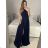 Trägerloses langes Partykleid für Damen (Einheitsgröße S/M) ITALIAN FASHION IMPSH2360055 S / M dunkelblau