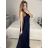 Trägerloses langes Partykleid für Damen (Einheitsgröße S/M) ITALIAN FASHION IMPSH2360055 S / M dunkelblau