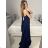 Trägerloses langes Partykleid für Damen (Einheitsgröße S/M) ITALIAN FASHION IMPSH2360055 S / M dunkelblau