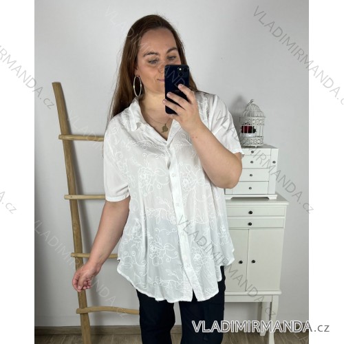 Damen-Langarmshirt in Übergröße (3XL/4XL EINHEITSGRÖSSE) ITALIAN FASHION IMWQ233259 3xl / 4xl weiß
