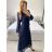 Elegantes Damenkleid mit langen Ärmeln (S/M ONE SIZE) ITALIAN FASHION IM424LEONA