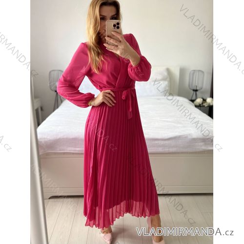 Elegantes Damenkleid mit langen Ärmeln (S/M ONE SIZE) ITALIAN FASHION IM424LEONA