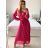 Elegantes Damenkleid mit langen Ärmeln (S/M ONE SIZE) ITALIAN FASHION IM424LEONA