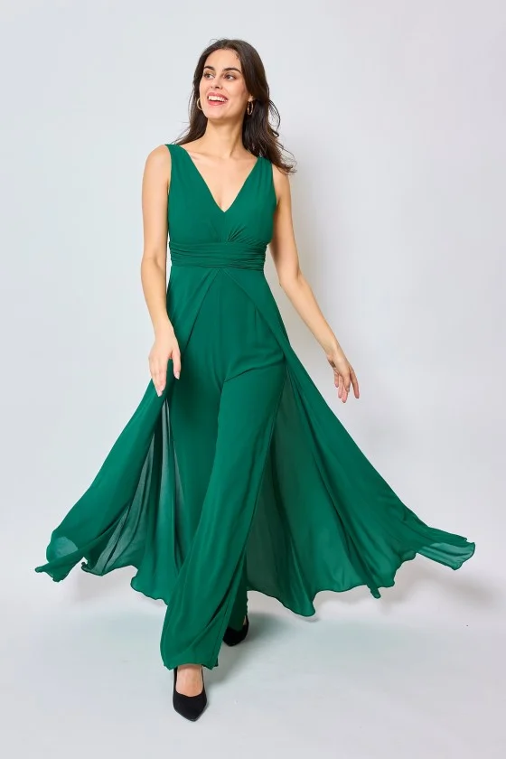 Langes, elegantes Damenkleid mit breiten Trägern (SL) FRENCH FASHION FMPEL23VELVET