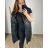 Kleid Oversize Kurzarm Damen (4XL/5XL ONE SIZE) ITALSKÁ MÓDA IM422026 2XL/3XL schwarz