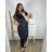 Kleid Oversize Kurzarm Damen (4XL/5XL ONE SIZE) ITALSKÁ MÓDA IM422026 2XL/3XL schwarz