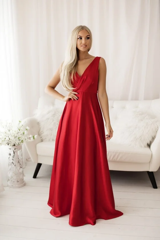 Langes, elegantes, trägerloses Partykleid für Damen (SL) FRENCH FASHION FMPEL23BETSY