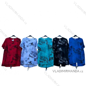 Kurzärmliges Oversize-Kleid für Damen in Übergröße (4XL/5XL EINHEITSGRÖSSE) ITALIAN FASHION IMD24076