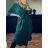 Šaty elegantní košilové 3/4 dlouhý rukáv dámské (M/L ONE SIZE) ITALSKÁ MÓDA IMD21854 zelená khaki L/XL