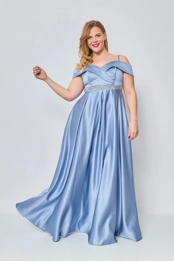Langes, elegantes Party-Carmen-Kleid für Damen, Übergröße (4248) FRENCH FASHION FMPEL23PATRICIAQS