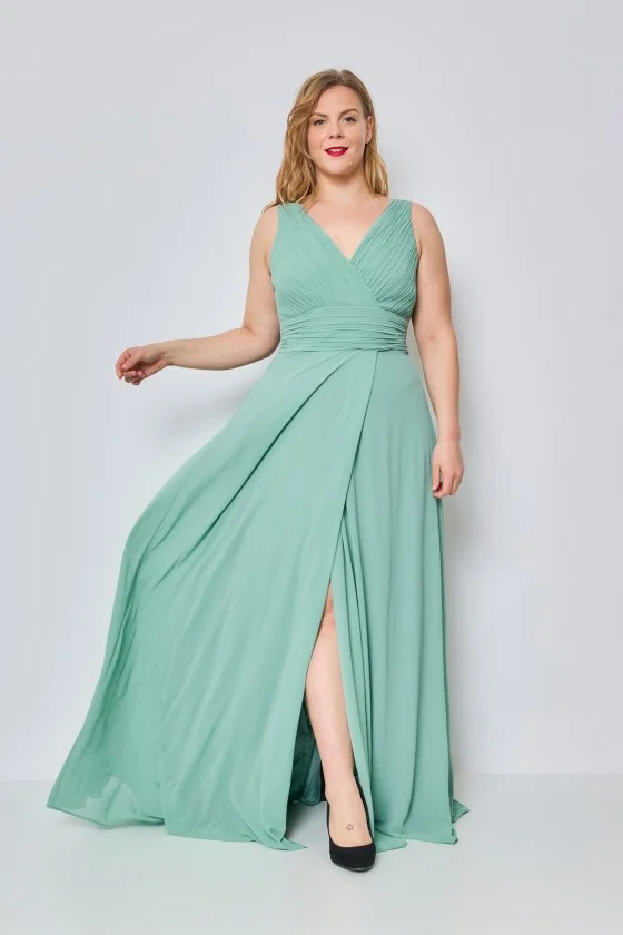 Langes, elegantes Partykleid für Damen in Übergröße (4248) mit breiten Trägern FRENCH FASHION FMPEL23CARINEQS