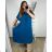 Sommerkleid Damen (uni sl) MODA ITALY IM11702 4XL / 5XL modrá petrolejová