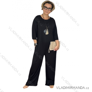 Langer Overall mit Anhänger 3/4 Langarm Damen Übergröße (50-58) ITALIAN FASHION IMWEC24016