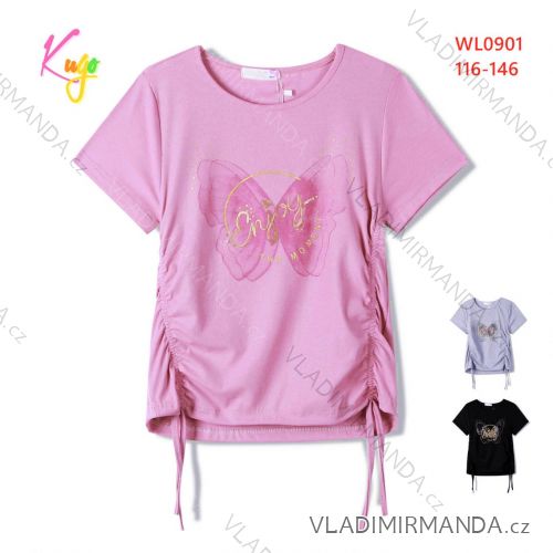 T-Shirt Kurzarm Kinder Jugend Mädchen (116-146) KUGO WT0890