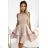 205-5 LAURA ausgestelltes Kleid mit Spitze - beige Farbe