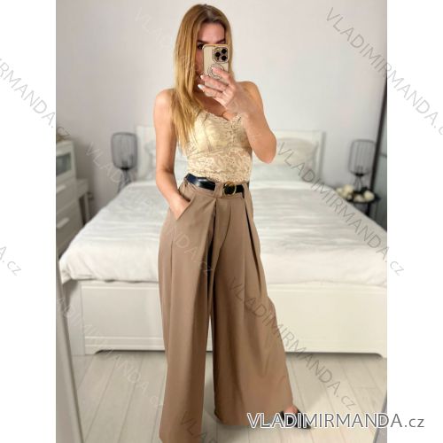 Elegante, lange Damenhose in Übergröße mit Gürtel (S/M/L EINHEITSGRÖSSE) ITALIAN FASHION IM324060