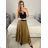 Damen Chiffon gefalteter Rock mit Gürtel (M / L ONE SIZE) ITALIAN FASHION IM321575