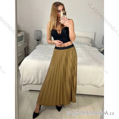 Damen Chiffon gefalteter Rock mit Gürtel (M / L ONE SIZE) ITALIAN FASHION IM321575