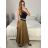 Damen Chiffon gefalteter Rock mit Gürtel (M / L ONE SIZE) ITALIAN FASHION IM321575