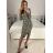 Langes Chiffon-Kurzarmkleid für Damen (S/M ONE SIZE) ITALIAN FASHION IMWGS231048