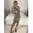 Langes Chiffon-Kurzarmkleid für Damen (S/M ONE SIZE) ITALIAN FASHION IMWGS231048