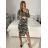 Langes Chiffon-Kurzarmkleid für Damen (S/M ONE SIZE) ITALIAN FASHION IMWGS231048