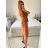 Langes Chiffon-Kurzarmkleid für Damen (S/M ONE SIZE) ITALIAN FASHION IMWGM23456 -   hnědá camel -   S / M