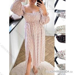 Langes Carmen-Kurzarm-Damenkleid in Übergröße (56/58 EINHEITSGRÖSSE) ITALIAN FASHION IMWT24056